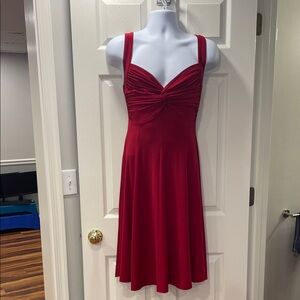 Norma Kamali Red Knee-Length Sweetheart Dress